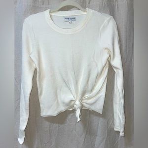 Madewell ribbed white knotted long sleeve